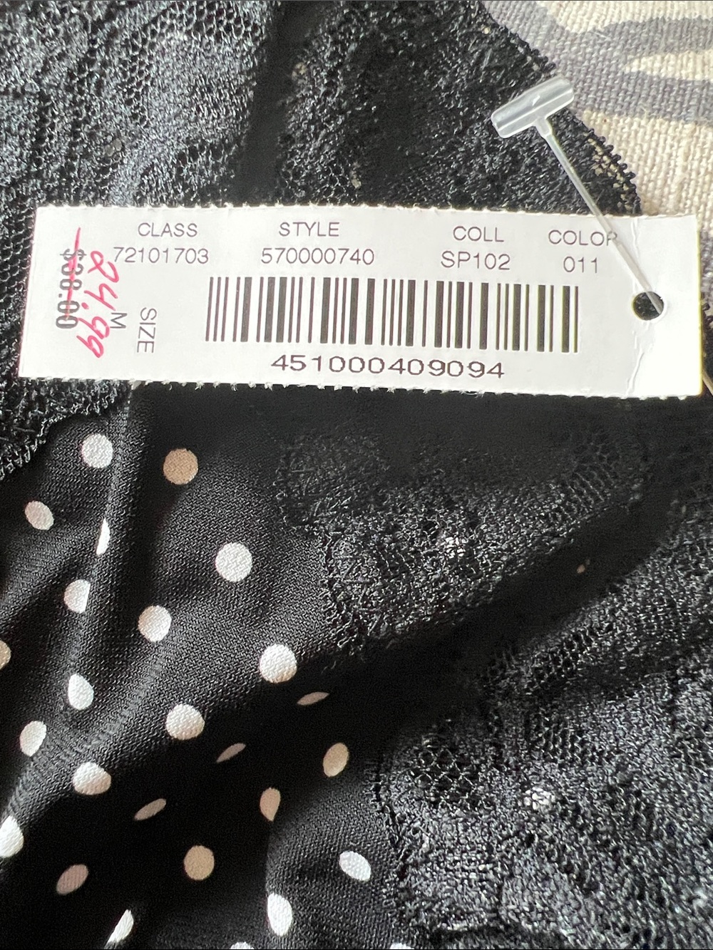 White House Black Market Black Polka Dot Lace Trim Cami - Picture 4 of 4